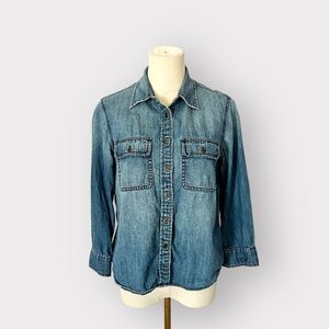 CURRENT / ELLIOT ‘The Perfect’ Blue Denim Button Down Shirt (Sz S)